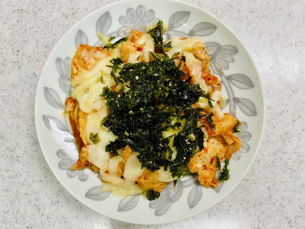 コストコカナダ産ロースしゃぶしゃぶを使ったチーズ入り豚キムチの完成版