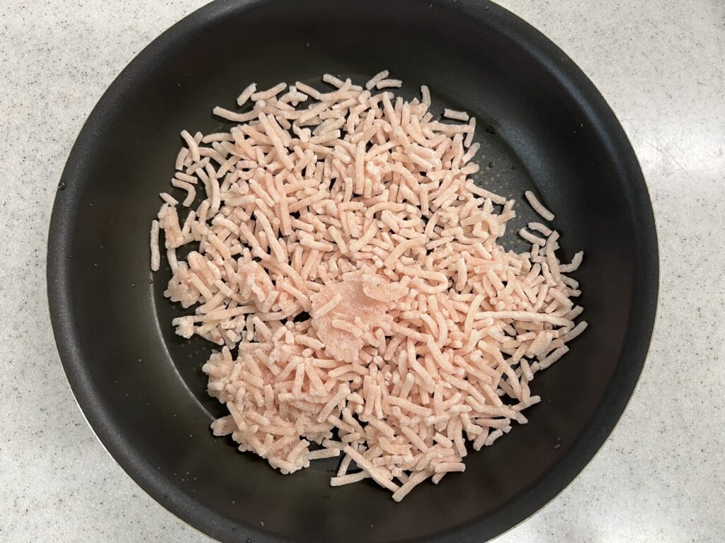 さくらどり挽肉の急速解凍方法