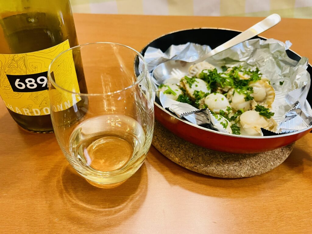 ホタテバター完成写真。簡単、時短、節約料理。ホタテの出汁とバターが溶け合うスープが美味しい。