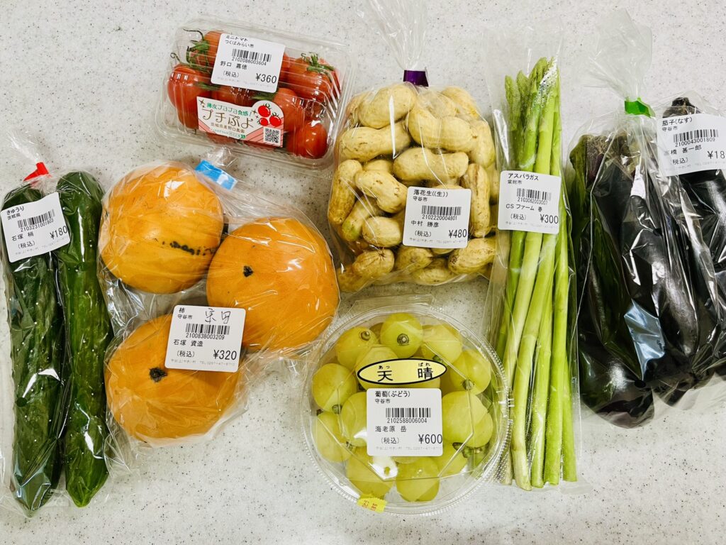 守谷サービスエリア農産物直売所やさい村の果物と野菜　新鮮で長持ち