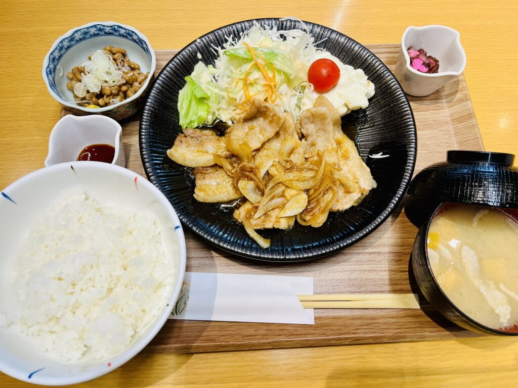 道の駅しもつま　しもん亭　生姜焼き定食