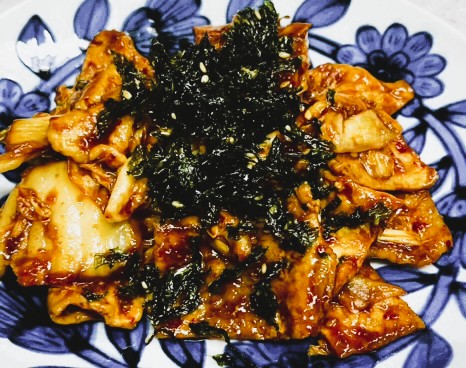 味噌田楽を使用した豚キムチ　子供でも食べやすい辛さになる