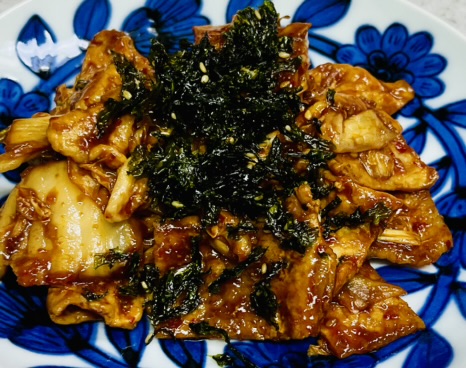 味噌田楽を使用した豚キムチ　子供でも食べやすい辛さになる