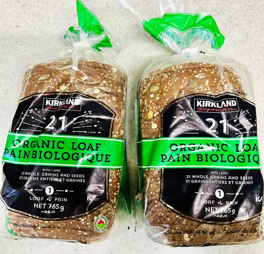 コストコの21穀オーガニックパンは2袋入り