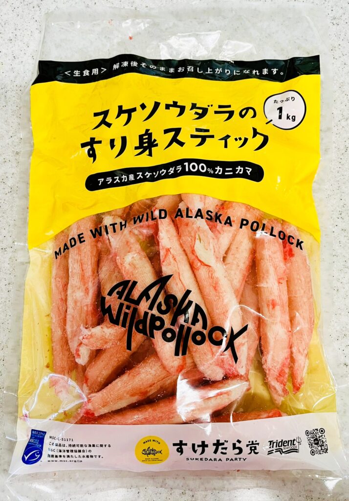 コストコのスケソウダラすり身スティック、カニカマの外観