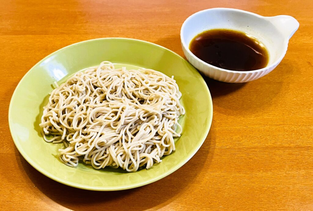 コストコ鴨だしせいろ蕎麦で作ったざる蕎麦風つけ麵