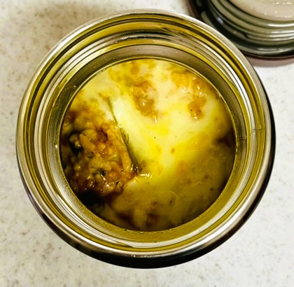 コストコあわたまオニオンスープで作ったトマトドリアの出来上がり。チーズが溶けている。