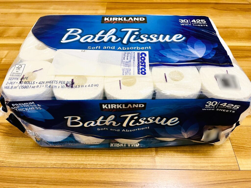コストコのトイレットペーパーは30個入りでかなり大きい